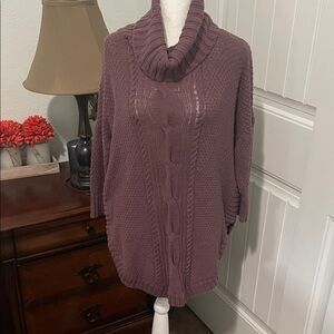 Express Purple Cowl Neck Sweater Soft Knit